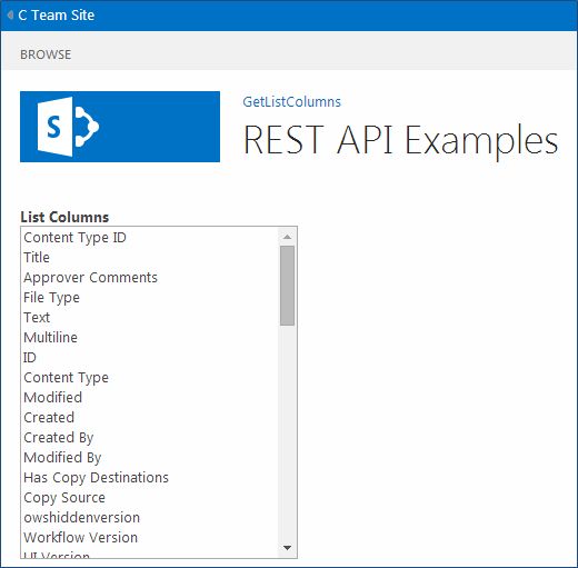 Rest API Examples in SharePoint